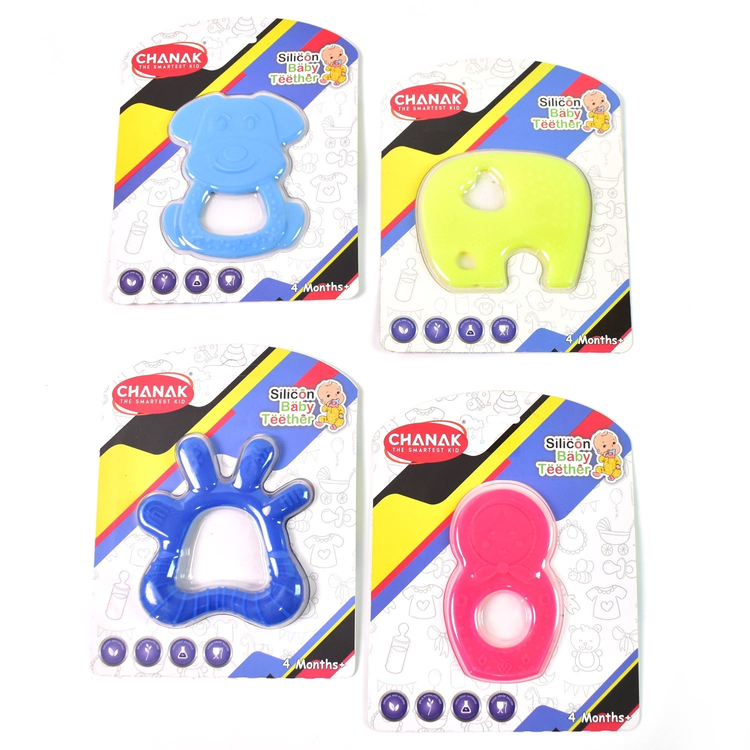Silicone Baby Teether Pack of 1 (Mix Design & Color) Variety Bazaar