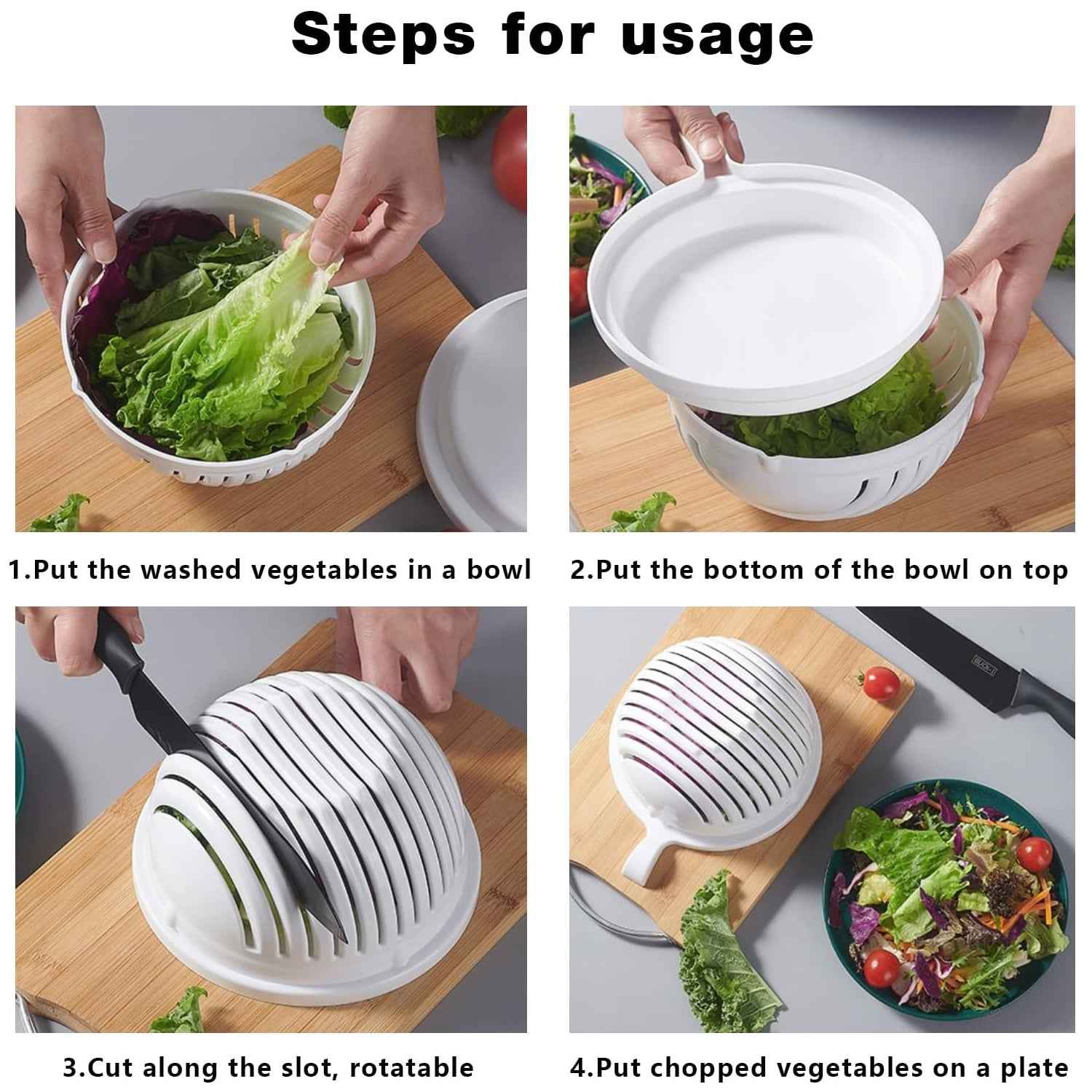 Plastic 60 Seconds Salad Cutter Salad Maker Salad Bow (1 Pc)