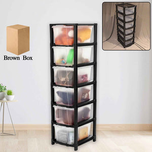 6-Layer Modular Plastic Drawer Storage Cabinet