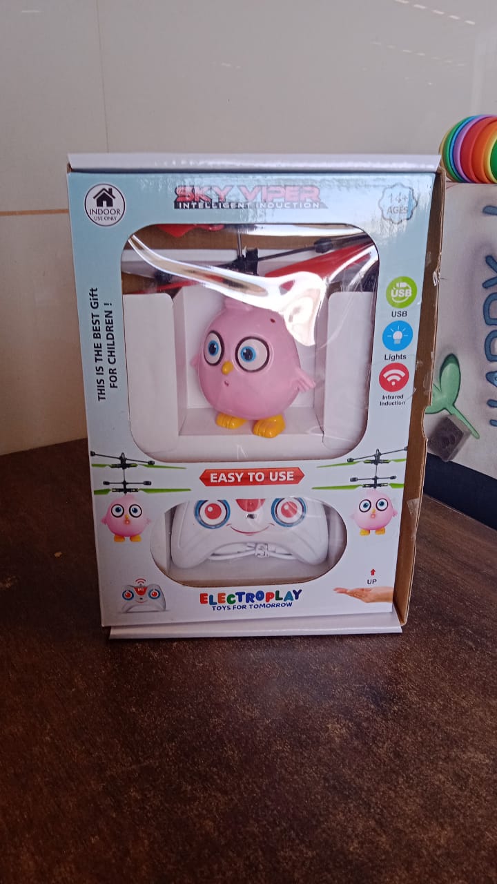 Electroplay Flying Bird RC Toy with LED & Remote Control – Pink Owl Design (1 Set) Variety Bazaar