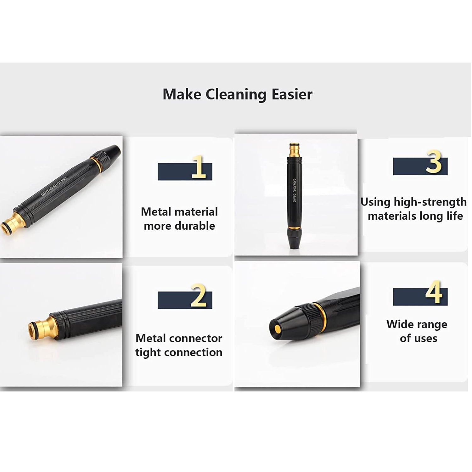 9090 High Pressure Water Gun Nozzle Car Wash Water Gun Nozzle Alloy Garden Nozzle Spray Gun Travel Sahayak