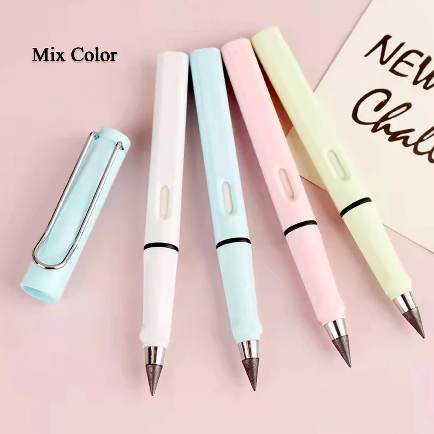 2-in-1 Everlasting Magic Pencil with Replaceable Eraser – Inkless, Reusable, Portable (1 Pc / Mix Color))