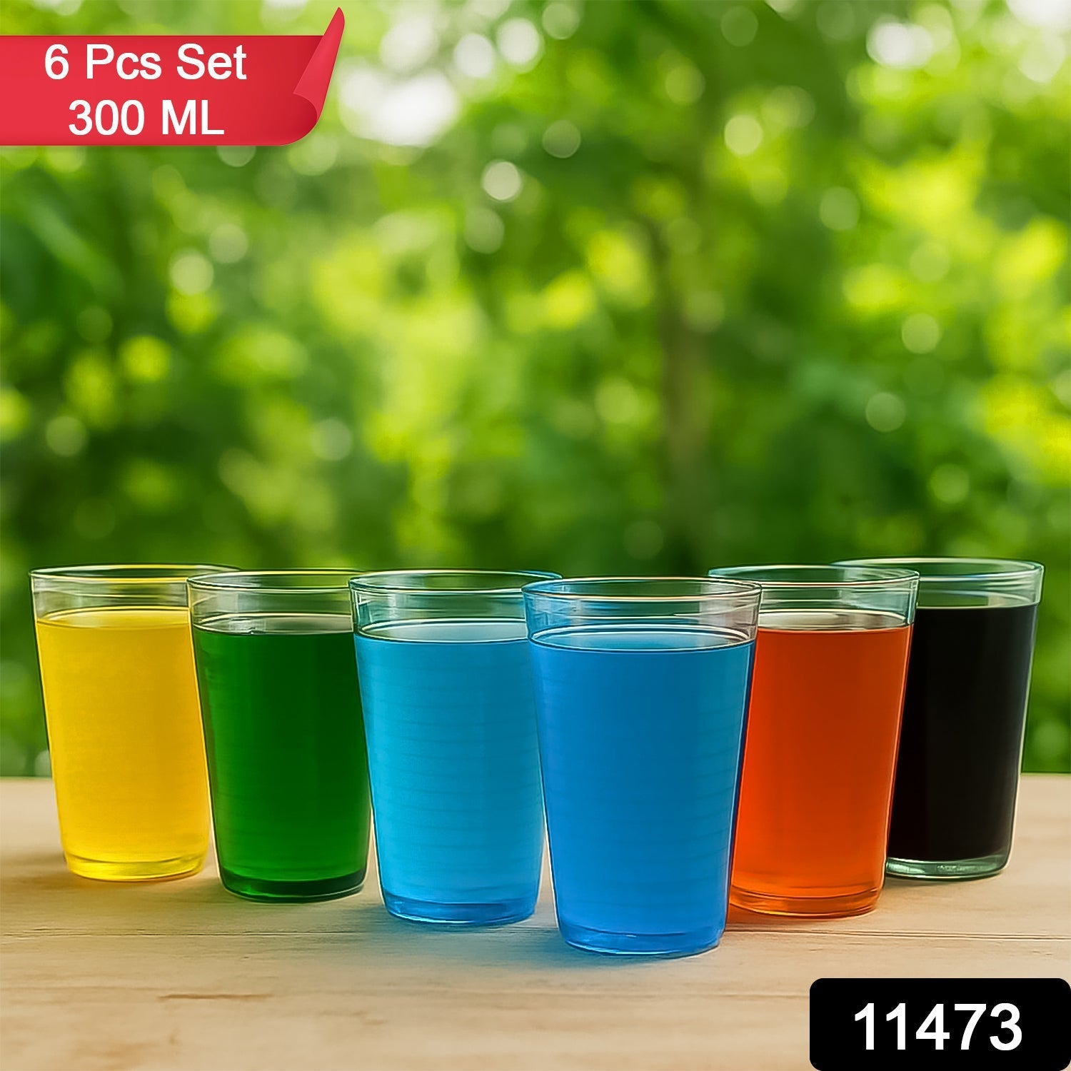 Apex Pyramid Ringo Plastic Glass – 300ml Approx | Durable, Crystal-Clear Tumbler Variety Bazaar