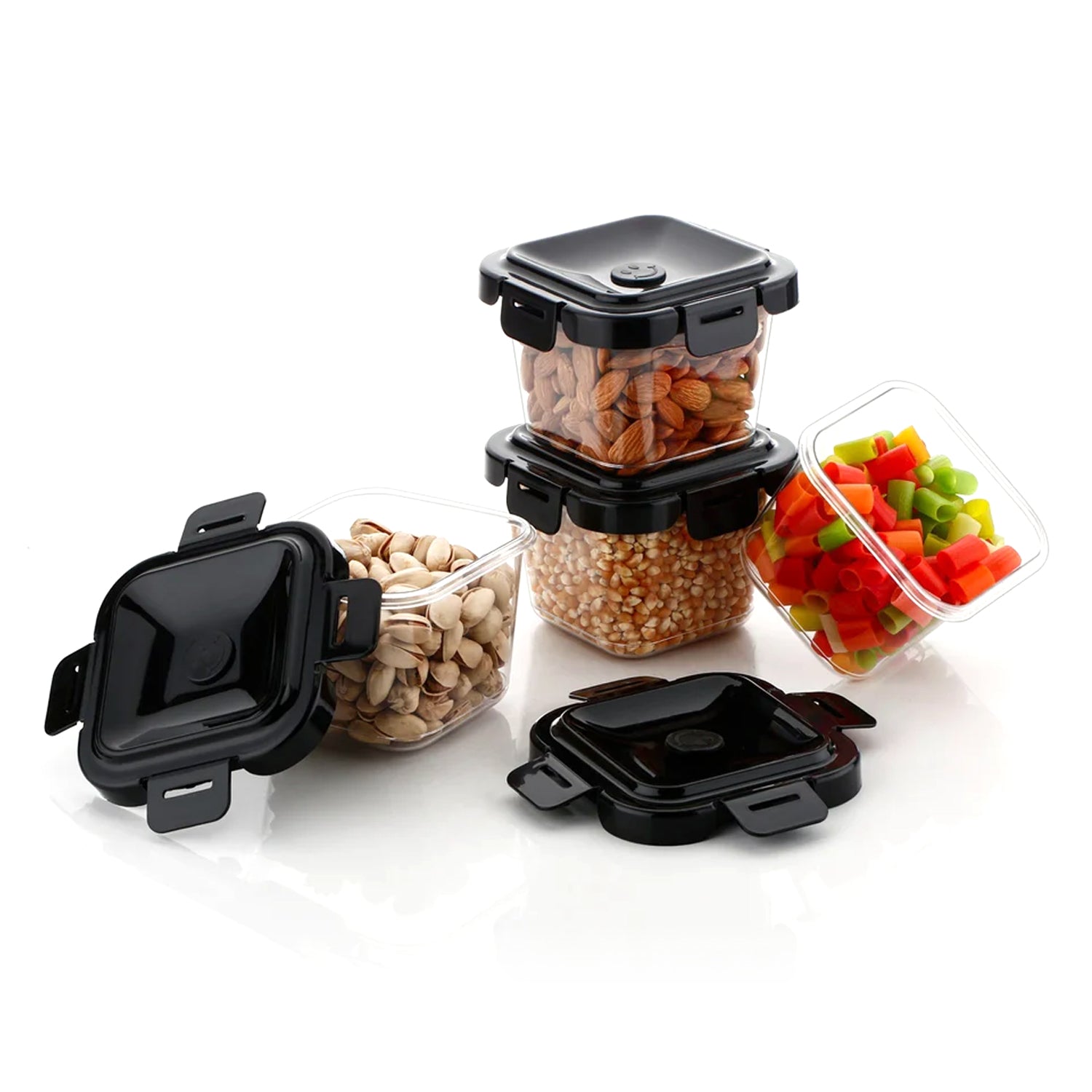 Plastic Food Storage Containers with Lid (4 Pcs Set / 500 ML) Variety Bazaar