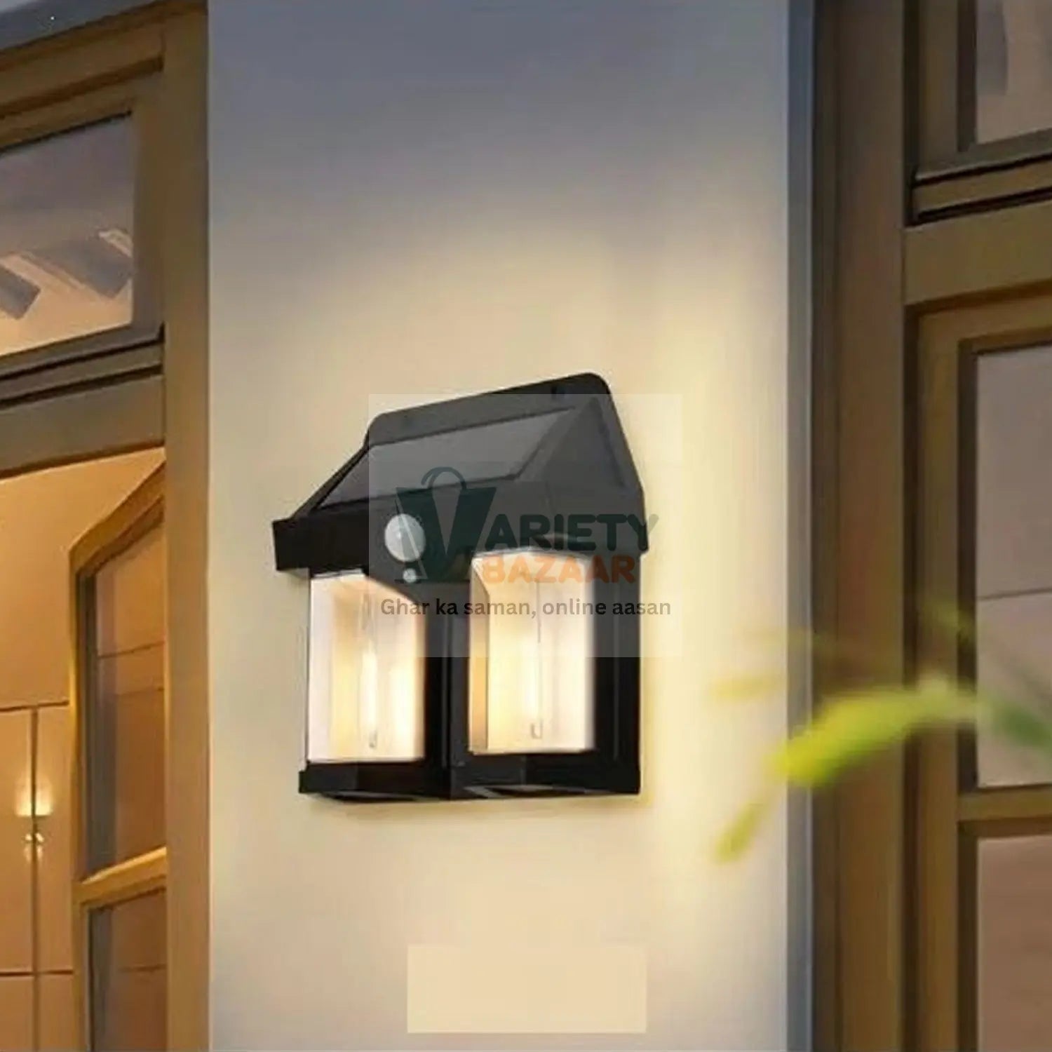 12585 Outdoor Solar Wall Lamp Outdoor Waterproof High Quality Lamp Induction Garden Lamp Garden Villa Night Lamp Double Lamp Light (1 Pc) Travel Sahayak