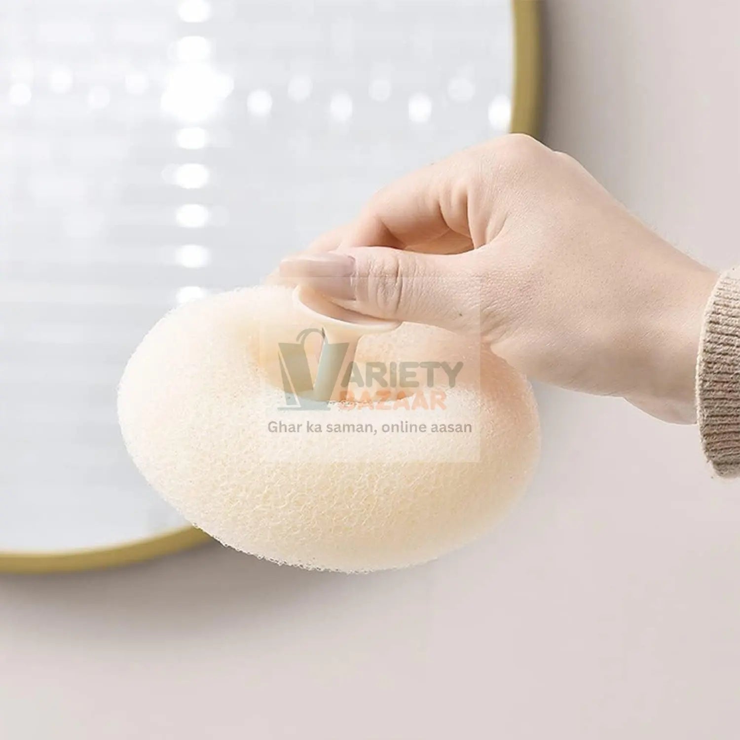 12626 Super Soft Bath Sponge Flower Suction Cup Bath Sponges for Shower Women Men Foam Loofah Sponge Exfoliating Bath Sponge Body Washer Reusable loofah Massage Bath (1 pc) Travel Sahayak