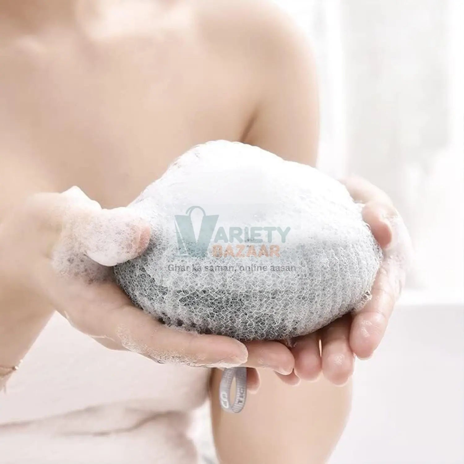 12626 Super Soft Bath Sponge Flower Suction Cup Bath Sponges for Shower Women Men Foam Loofah Sponge Exfoliating Bath Sponge Body Washer Reusable loofah Massage Bath (1 pc) Travel Sahayak