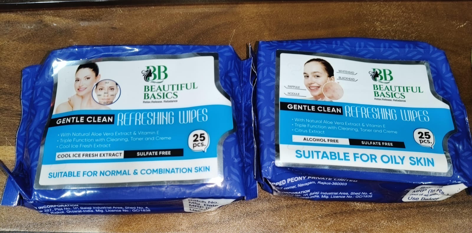 Beautiful Basics Normal & Oily Skin Face Wipes (2 Pkts x 50 Pcs Wipes) Variety Bazaar