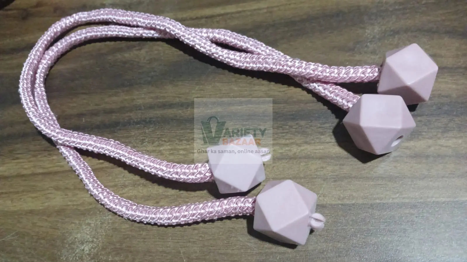 1422 Home Plastic Curtain Tiebacks, Straps, Buckle, Clips Rope Straps Window Curtain Bracket Decoration, Pearl Decorative Rope Holdback Holder for Window (2 Pc) (WithOut Magnet Buckle) Travel Sahayak