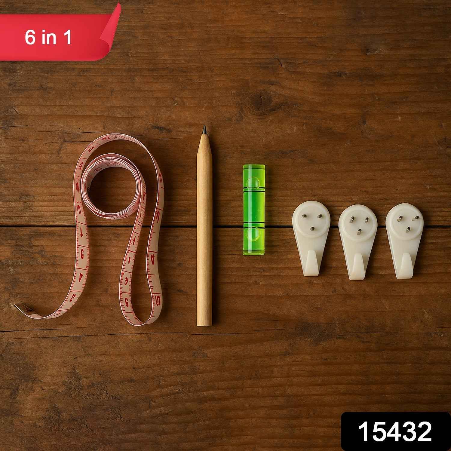 6-in-1 Wall Hanging & Measurement Tool Kit