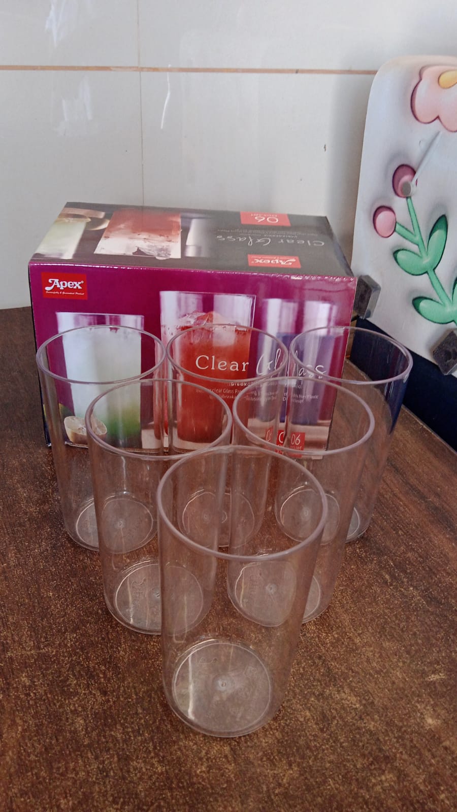 Apex Clear Plastic Tumbler / Glass Set – 6-Piece Unbreakable Variety Bazaar
