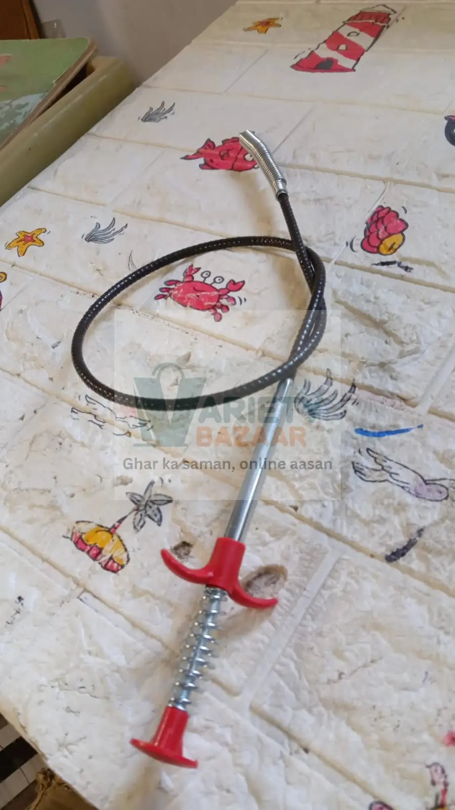 1622 Multifunctional Cleaning Claw Pilpe Cleaner Drainage Block Remover Drain Spring Pipe Dredging Tool, Drain Cleaning Tool for Hair Drain Drain Cleaner Sticks drain pipe clearer ( 90 Cm) Travel Sahayak