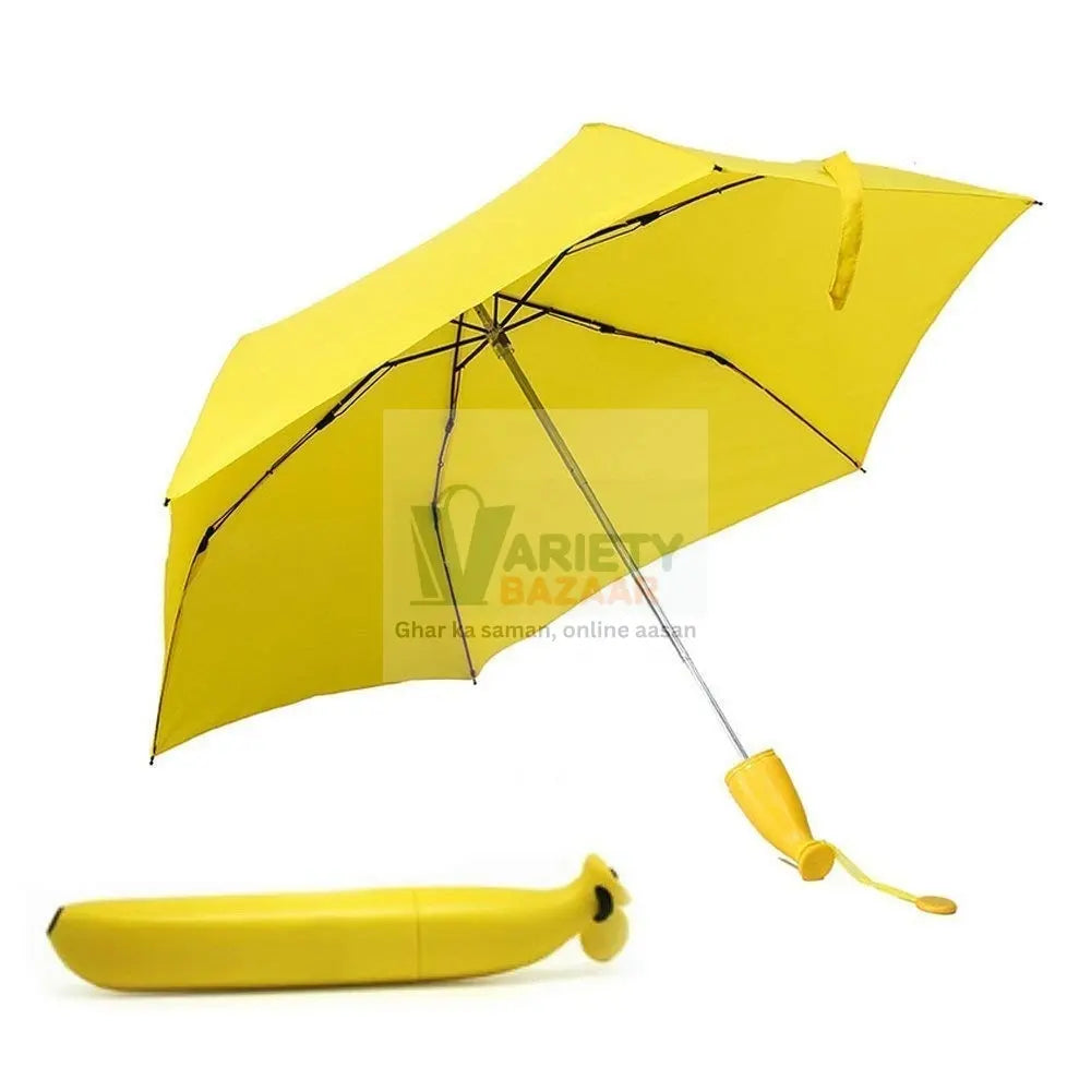 1639 Stylish Banana Shaped Mini Foldable Umbrella Travel Sahayak