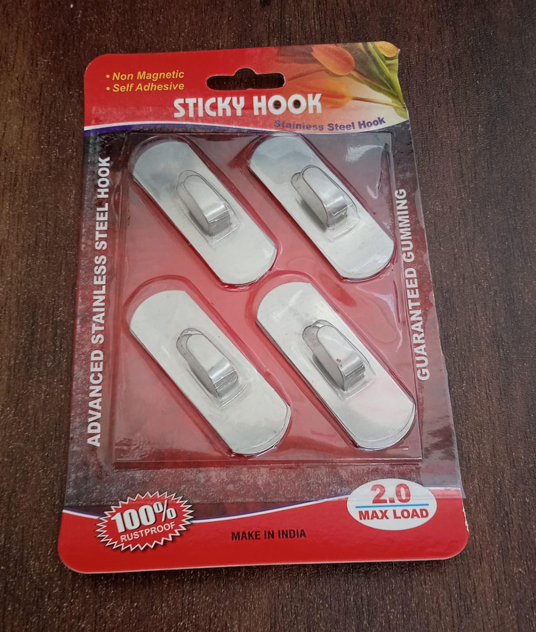 Self- Adhesive Hooks, Heavy Duty Wall Hooks Hangers Stainless Steel Waterproof Sticky Hooks for Hanging Robe Coat Towel Kitchen Bathroom and. Variety Bazaar