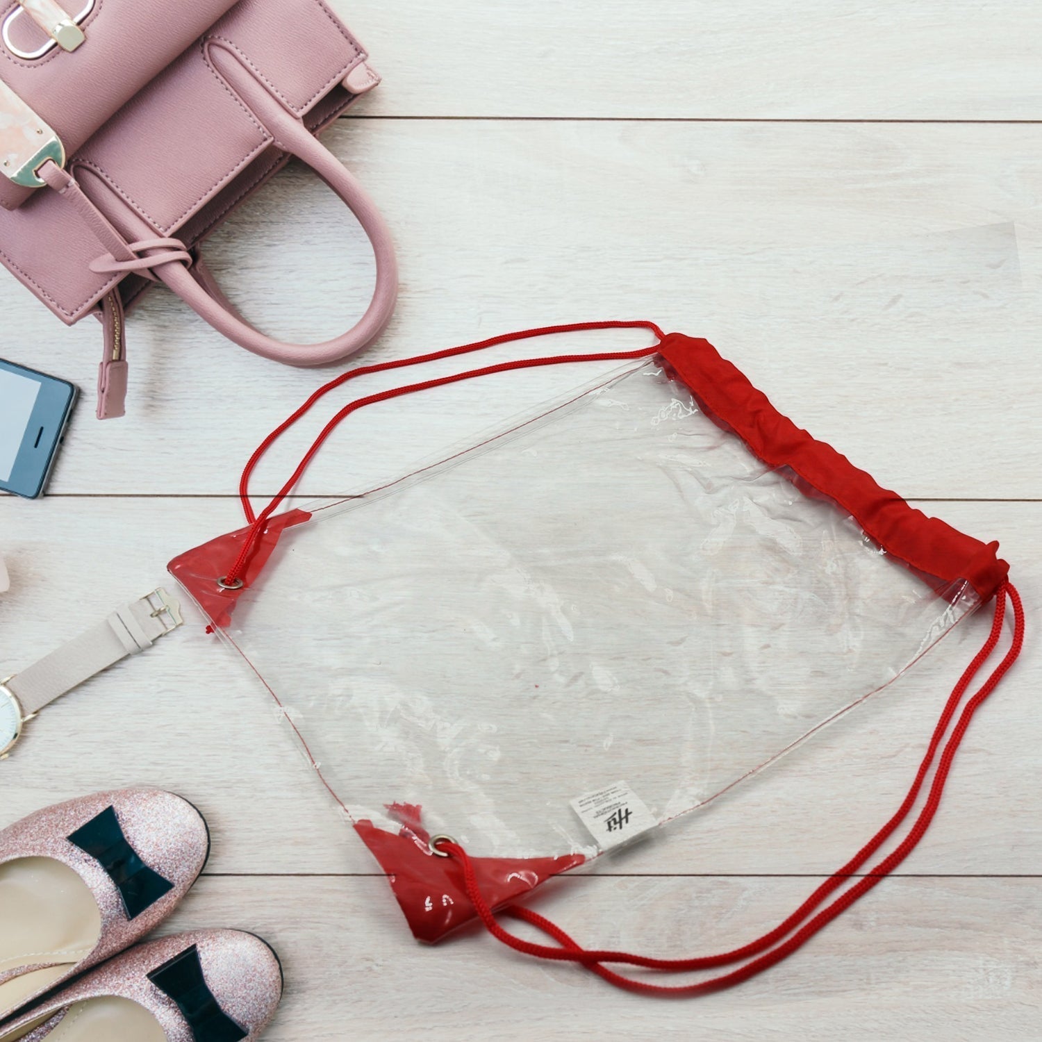 8005 Plastic Waterproof Pouch Transparent Stadium Bags Clear String Bag for Gym Concert Travel Beach Swimming Sport Travel Sahayak