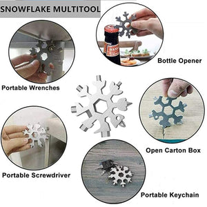 Durable & Portable 18 in 1 Snowflake Multi-Tool, Snowflake Bottle Opener Flat Phillips Screwdriver Kit Wrench Variety Bazaar