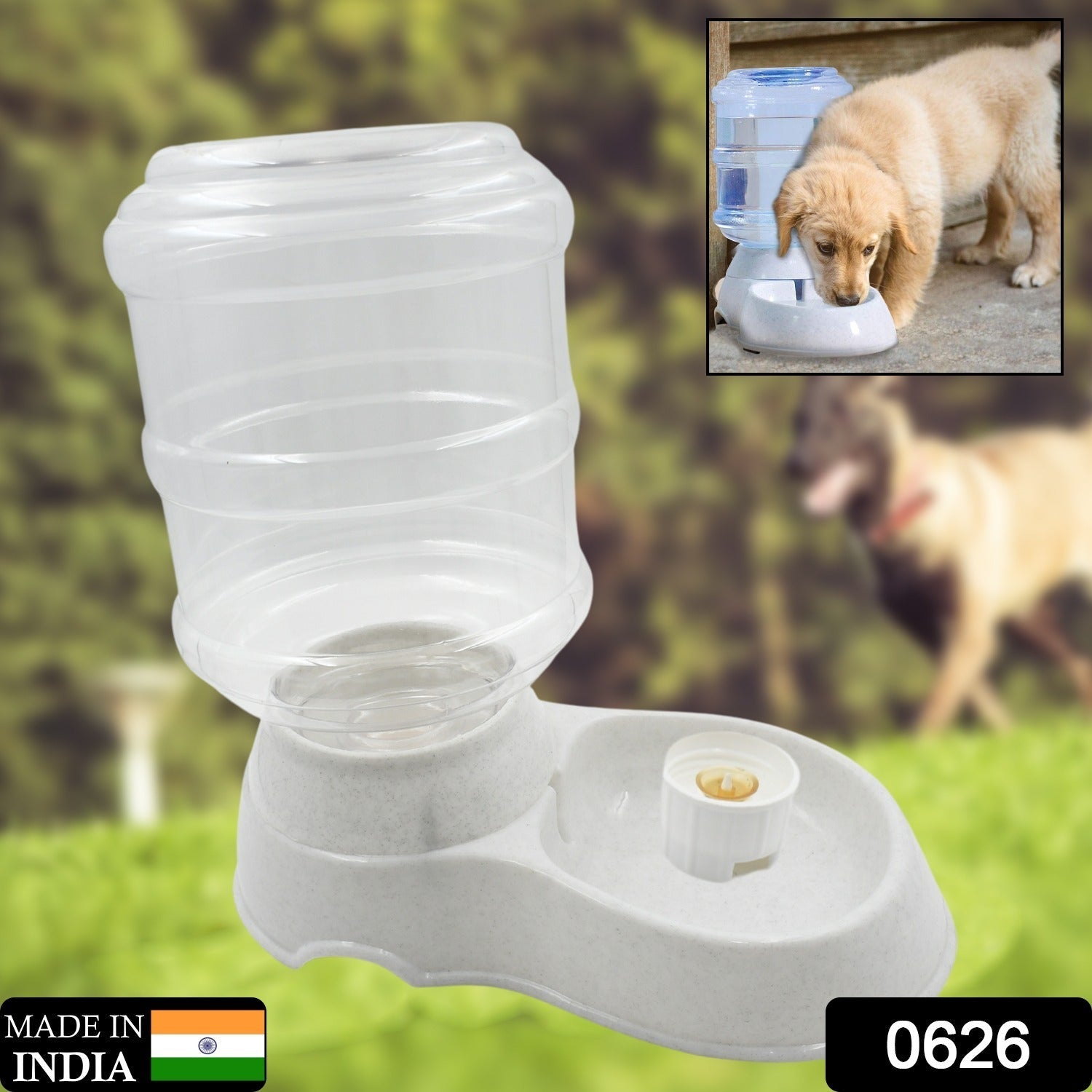 Automatic Pet Water Dispenser Self-Dispensing Gravity Pet Feeder Water Cat Dog Feeding Bowl Drinking Water & Pet Feeder Food Dispenser - Replenish Pet Food for Dog Cat Animal Automatic Gravity Dry Food Storage Bottle travel sahayak