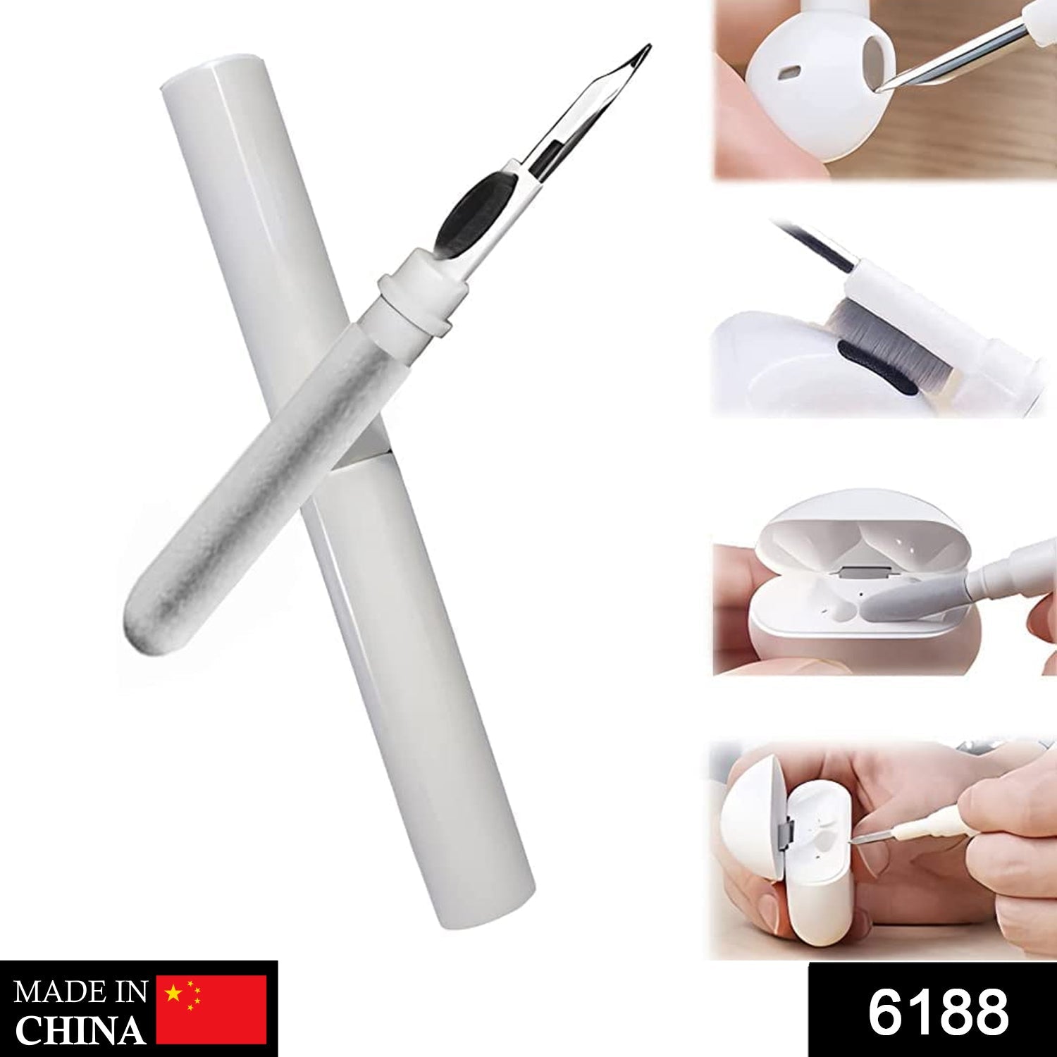 3 In 1 Earbuds Cleaning Pen For Cleaning Of Ear Buds And Ear Phones Easily Without Having Any Damage. Variety Bazaar