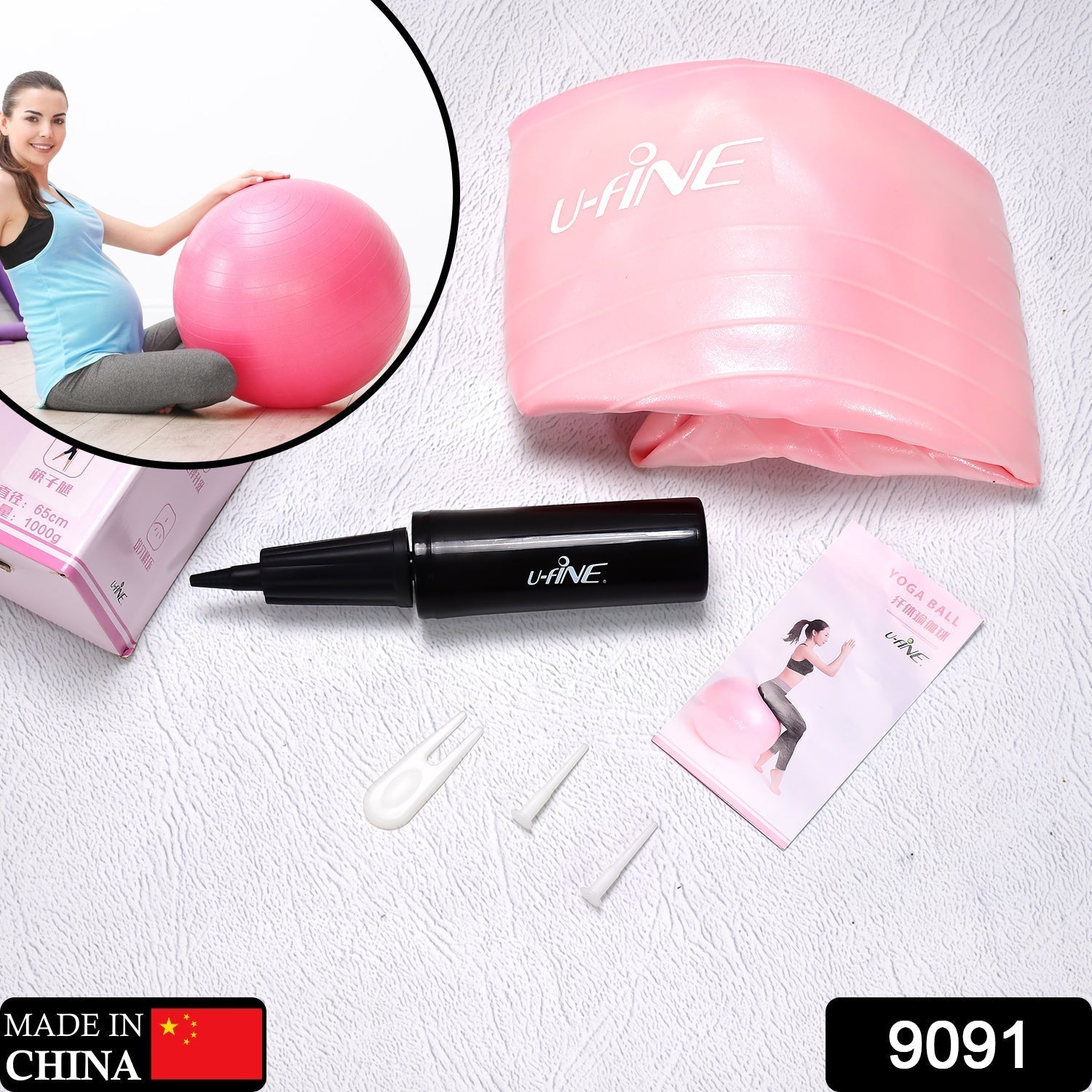 Anti Burst 65 cm Exercise Ball with Inflation Pump, Non-Slip Gym Ball, for Yoga, Pilates, Core Training Exercises at Home and Gym- Suitable for Men and Women Variety Bazaar