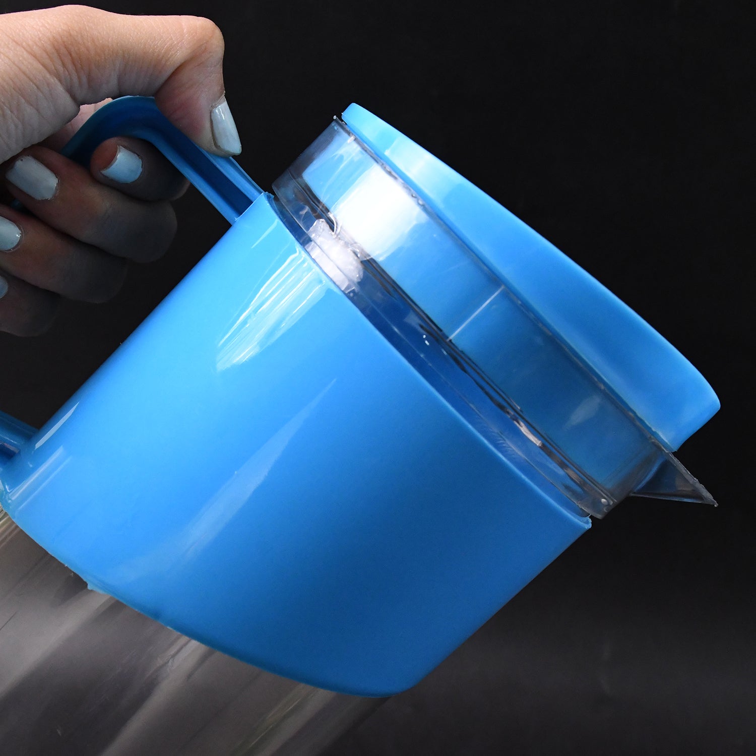 Transparent Stylish Premium Jug With Elegant Handle (2000 Ml Jug Approx 4 Pcs Plastic Glass)