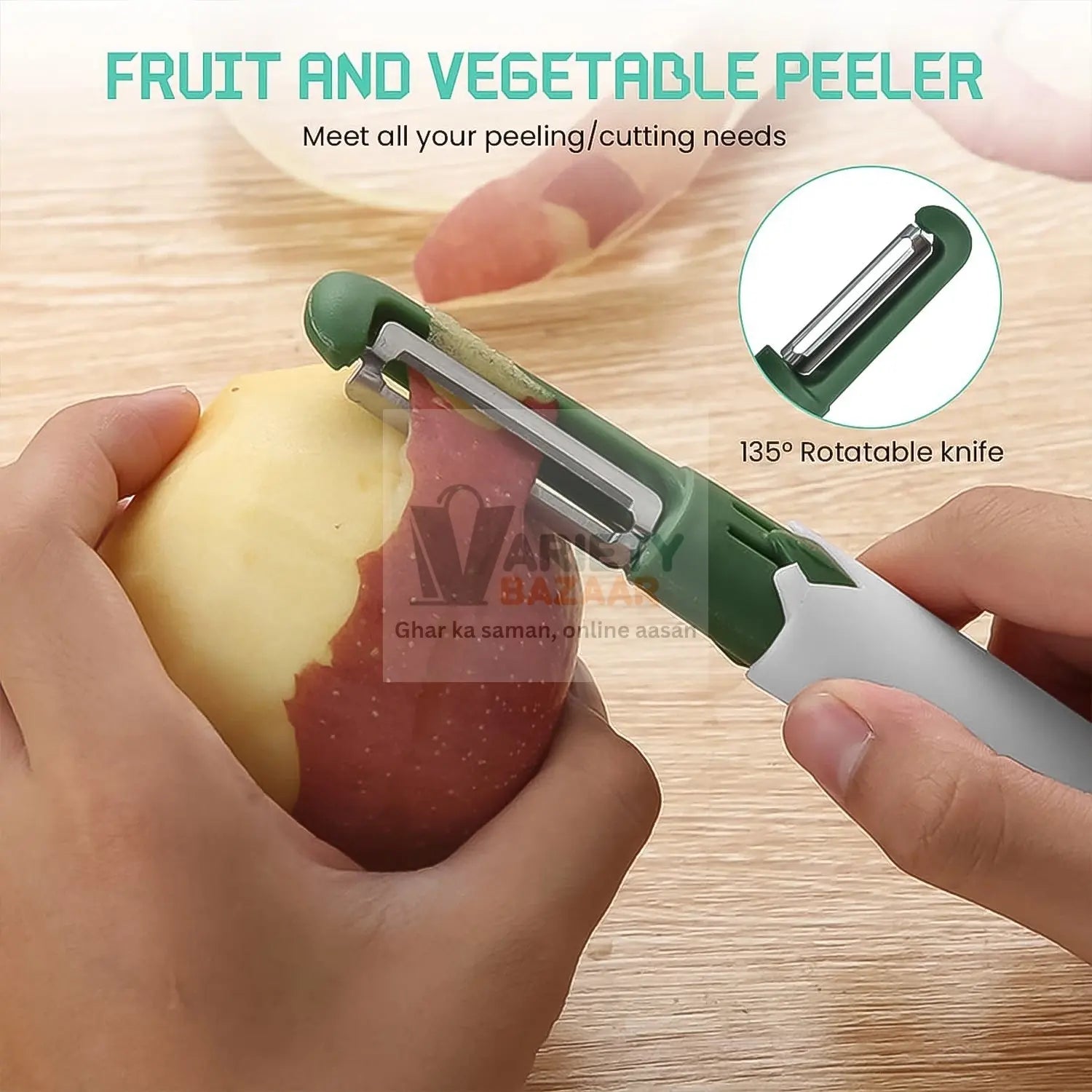 2-in-1 Multifunctional Knife & Sawtooth Peeler for Fruits and Vegetables Variety Bazaar