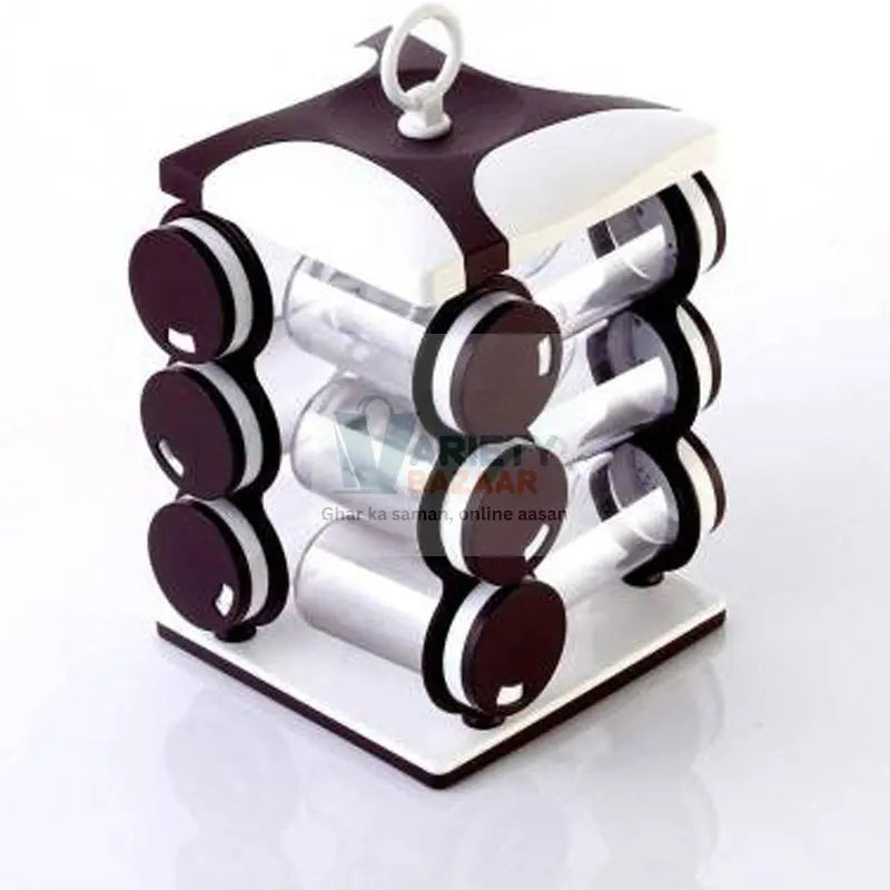 2036 Spice jar Set - Food Grade Plastic 12pcs Spice jar (Brown Box) Travel Sahayak