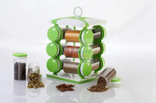 2036 Spice jar Set - Food Grade Plastic 12pcs Spice jar (Brown Box) Travel Sahayak