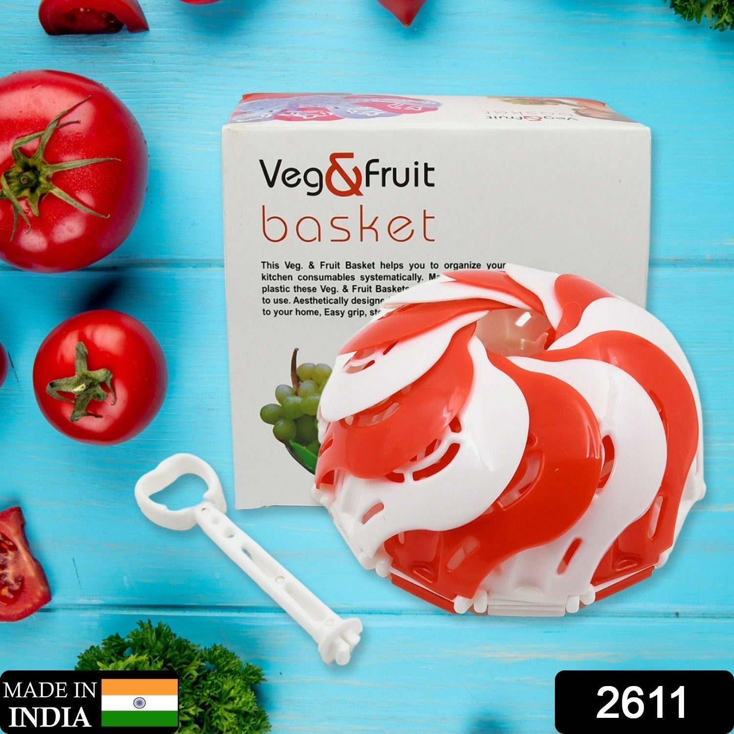 Folding Fruit Basket with Hanging Stand – Lotus Shape Tray for Fruits & Vegetables (1 Pc) Variety Bazaar