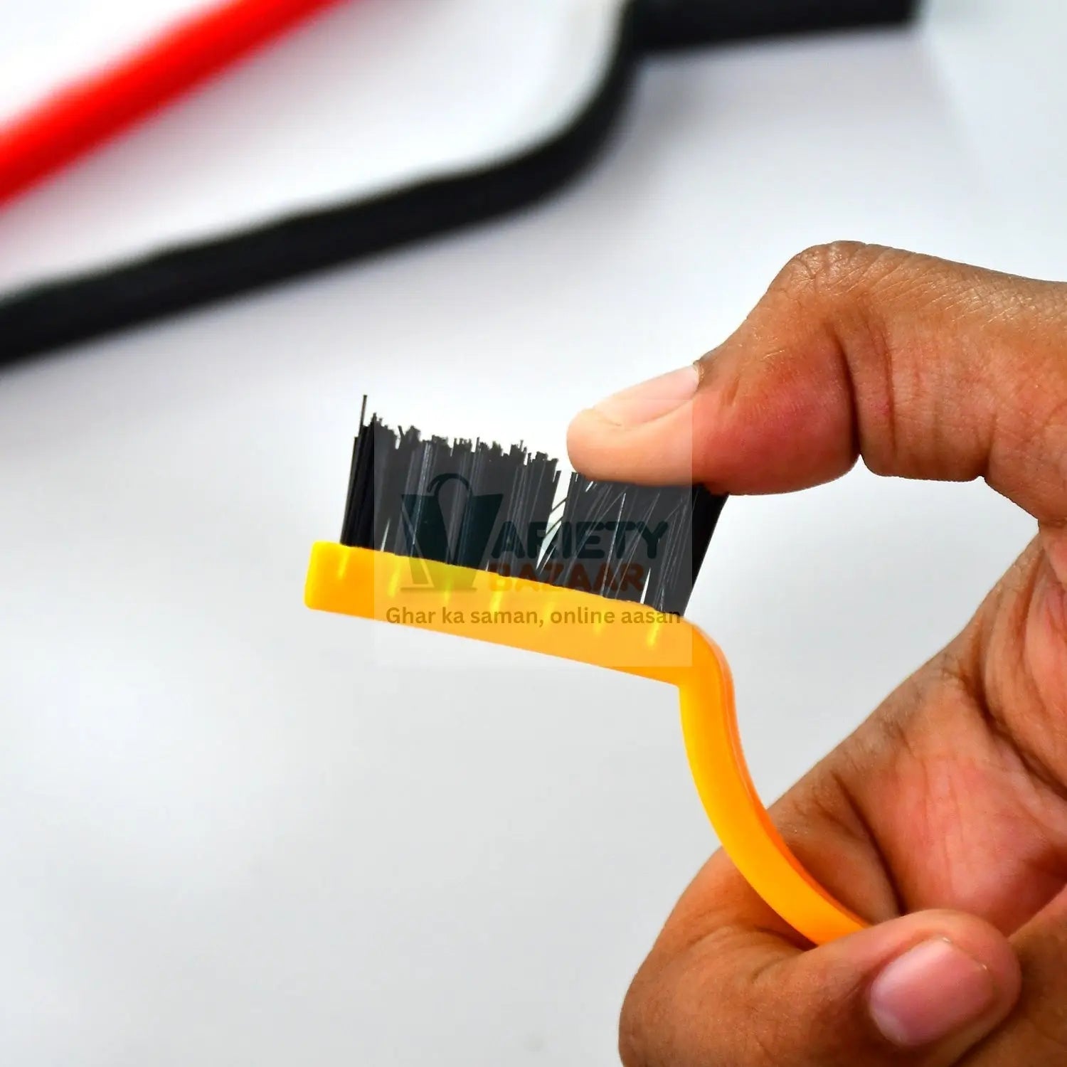 2166 3pc Mini Wire Brush Set Brass Nylon Stainless Steel Bristles Household Cleaning Brush for Gas Stove, Smoke Machine Tool Burner Tiles Tap Rust Removal Welding Slag Dirt & Paint Scrubbing. Travel Sahayak