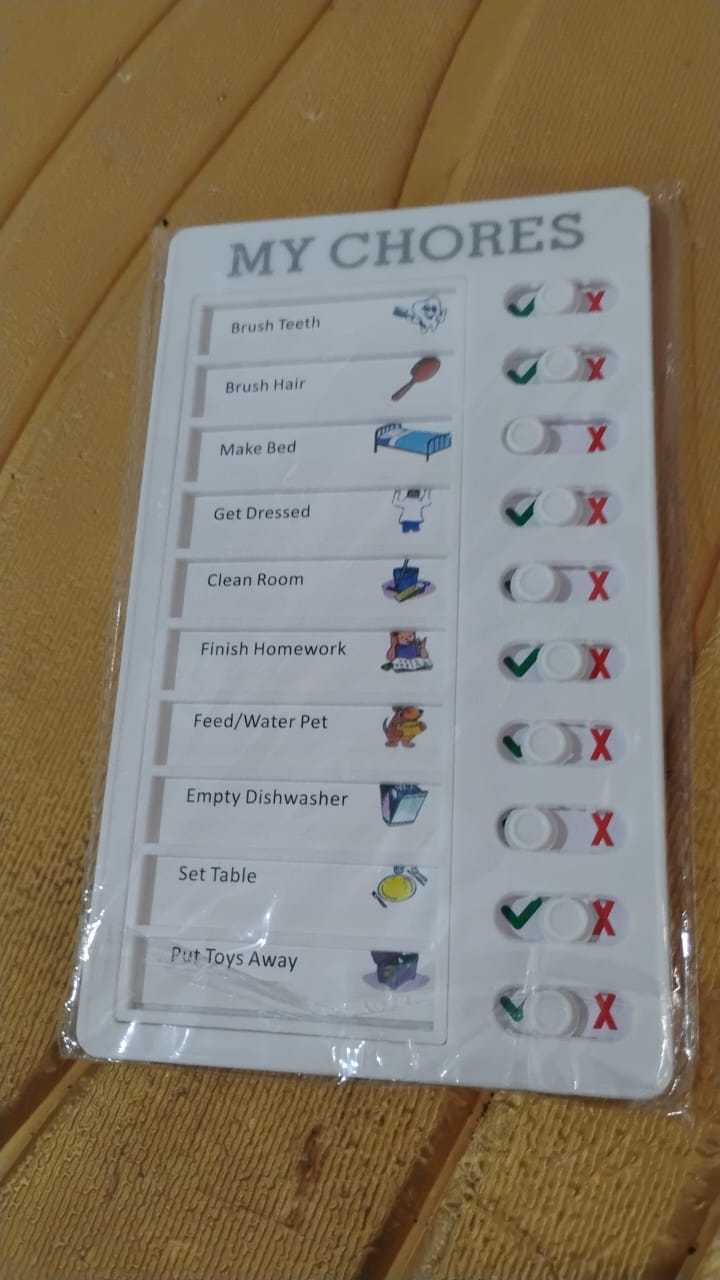 Portable My Chores Home Note Board Management Planning Memo Boards Reminding Time. (Size :- 20x12Cm) Variety Bazaar