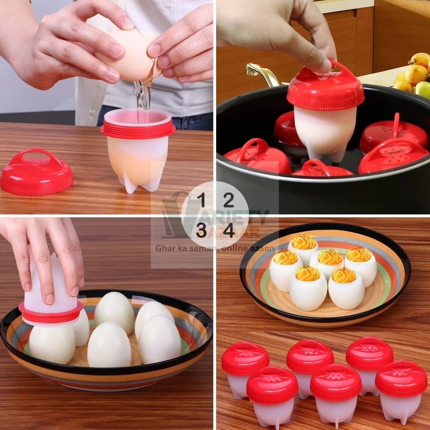 2449 Nonstick Eggs Boiler Cookers Egg Shell Travel Sahayak