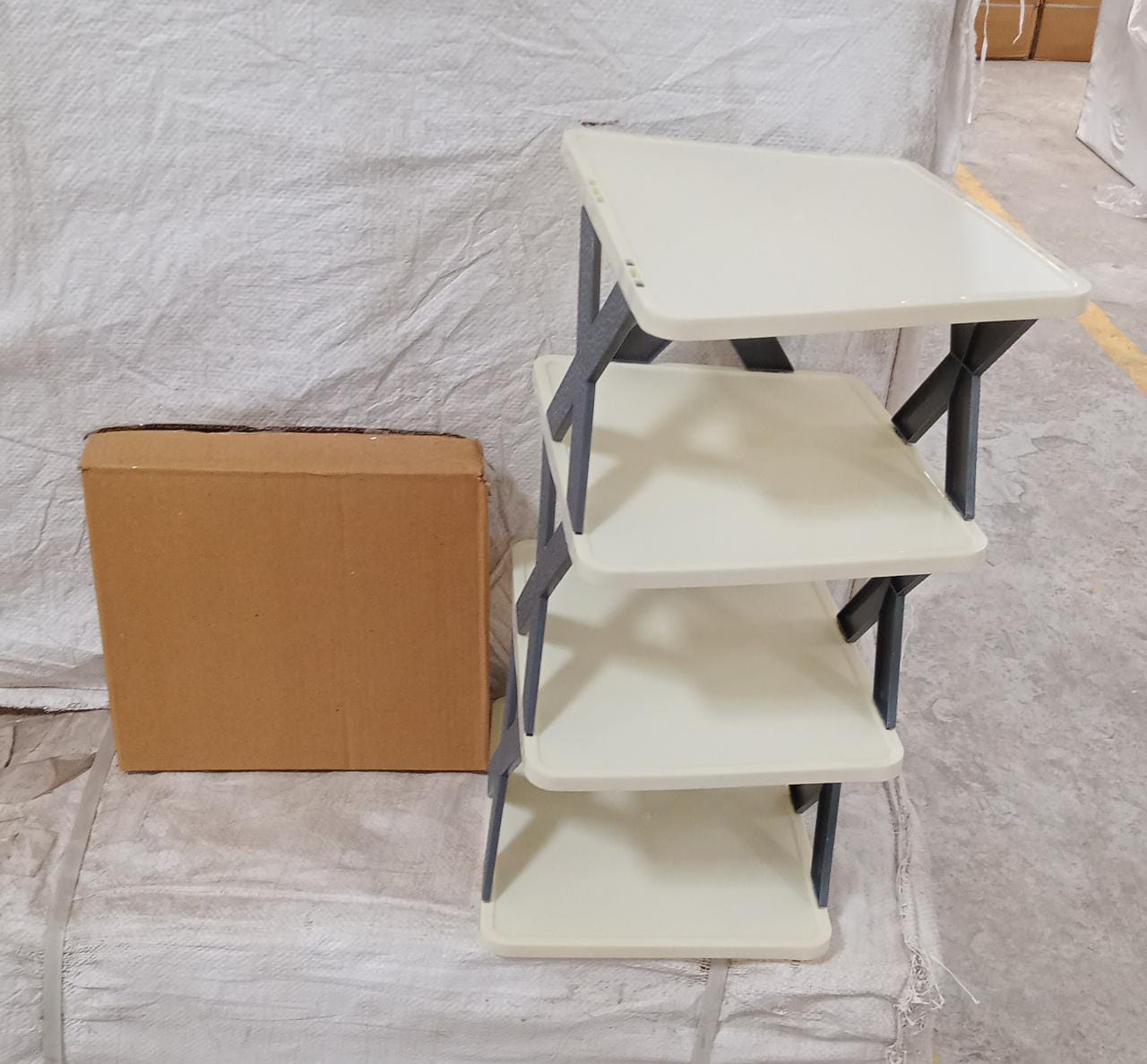 4 LAYER SHOES STAND, SHOE TOWER RACK SUIT FOR SMALL SPACES, CLOSET, SMALL ENTRYWAY, EASY ASSEMBLY AND STABLE IN STRUCTURE, CORNER STORAGE CABINET FOR SAVING SPACE Variety Bazaar