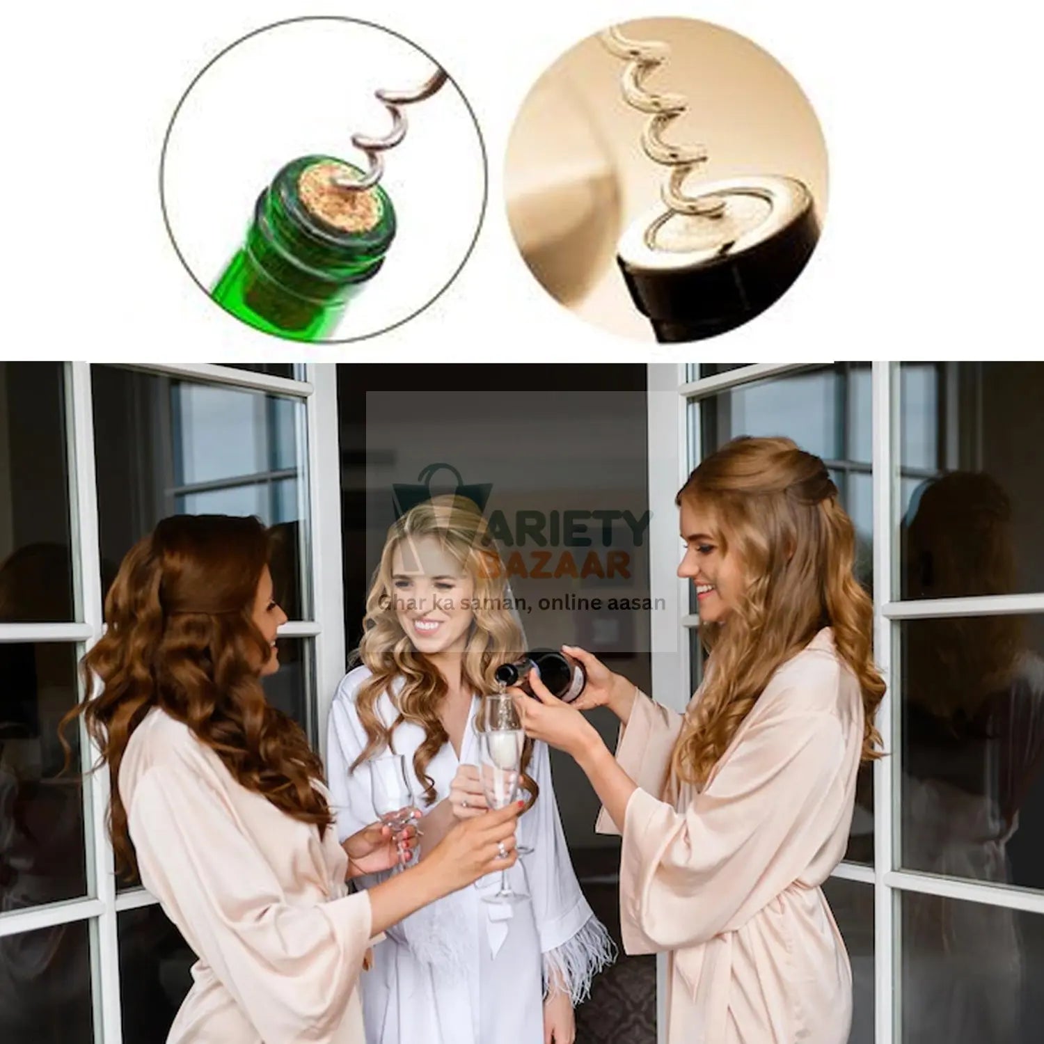 2816 Waiter Wine Corkscrew Bottle Beer Cap Opener for Restaurants Bar Home Travel Sahayak