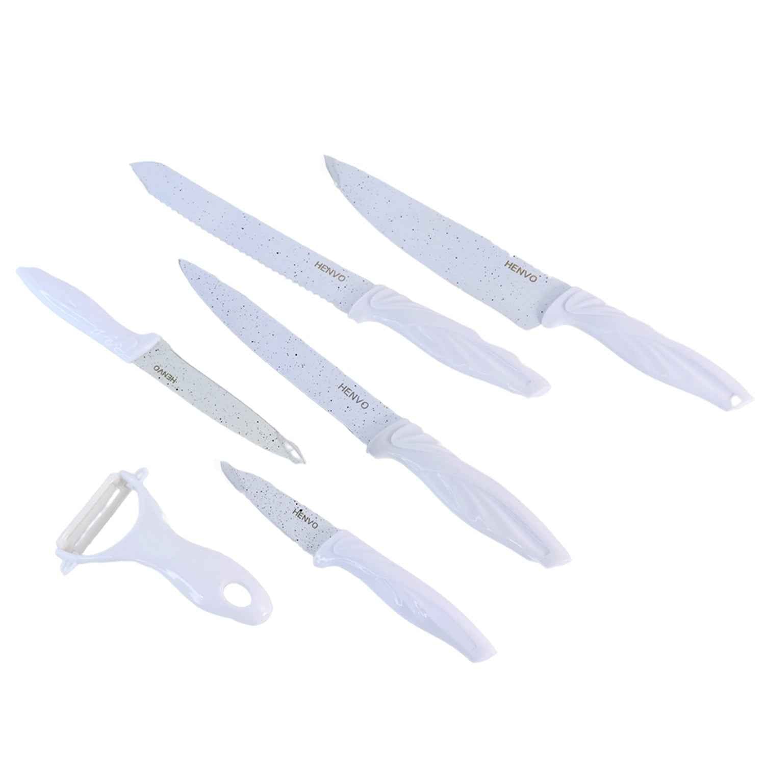 Marble Coated Stainless Steel Kitchen Knife Set (6 Pc)