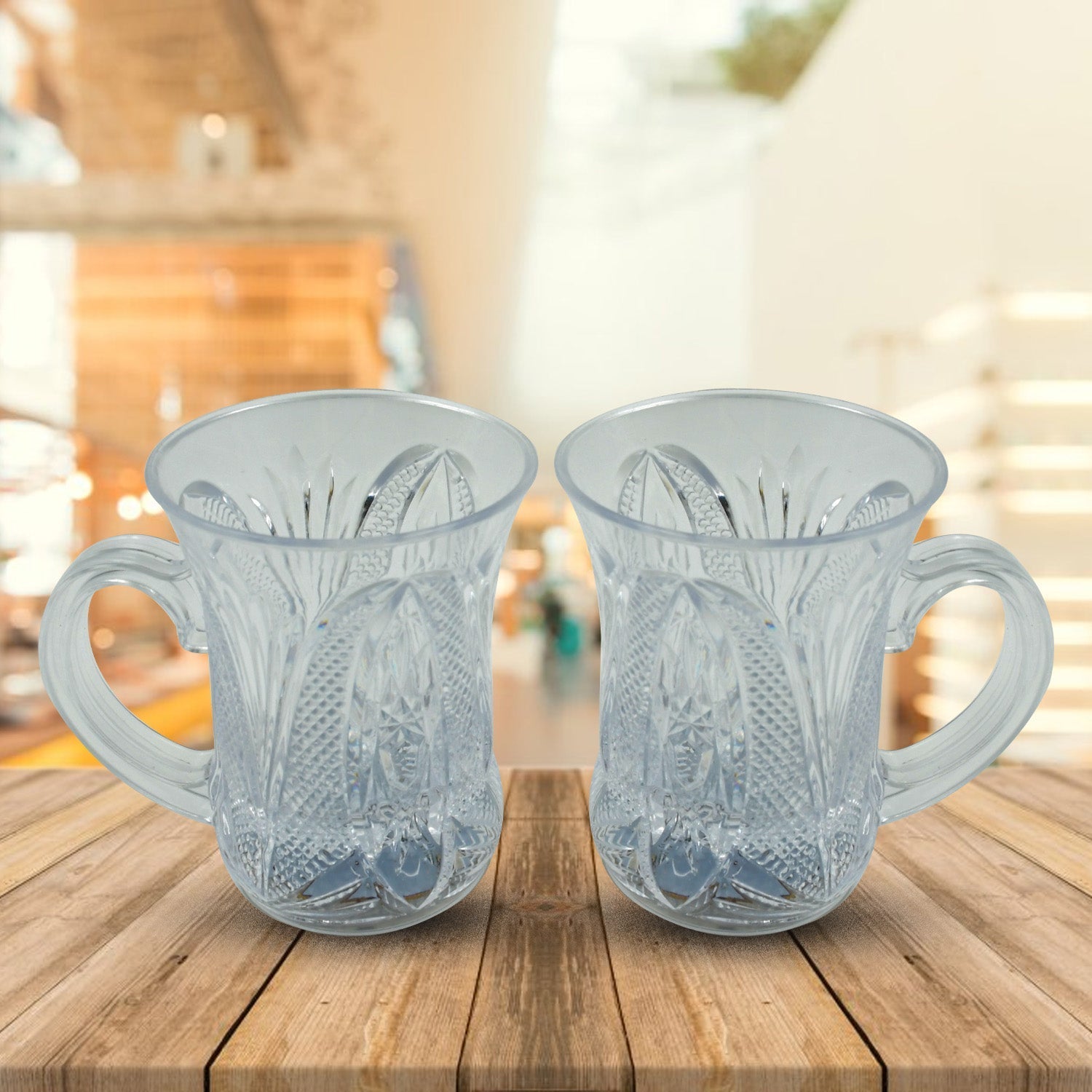 LED Light-Up Party Cups - Flashing Water-Activated Drinking Glasses with Handle (2-Piece) Variety Bazaar