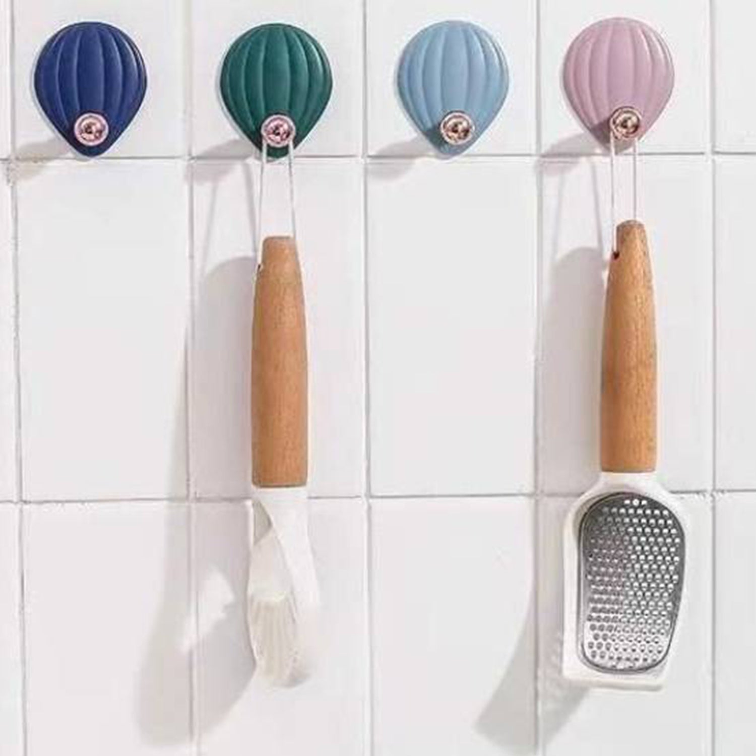 Self Adhesive Wall Hooks Waterproof Adhesive Sticky Stylish Hooks (4 Pc) Variety Bazaar