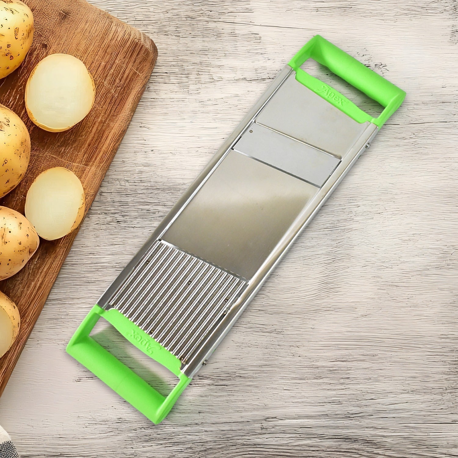 Apex Stainless Steel Vegetable Slicer (2-in-1) Variety Bazaar