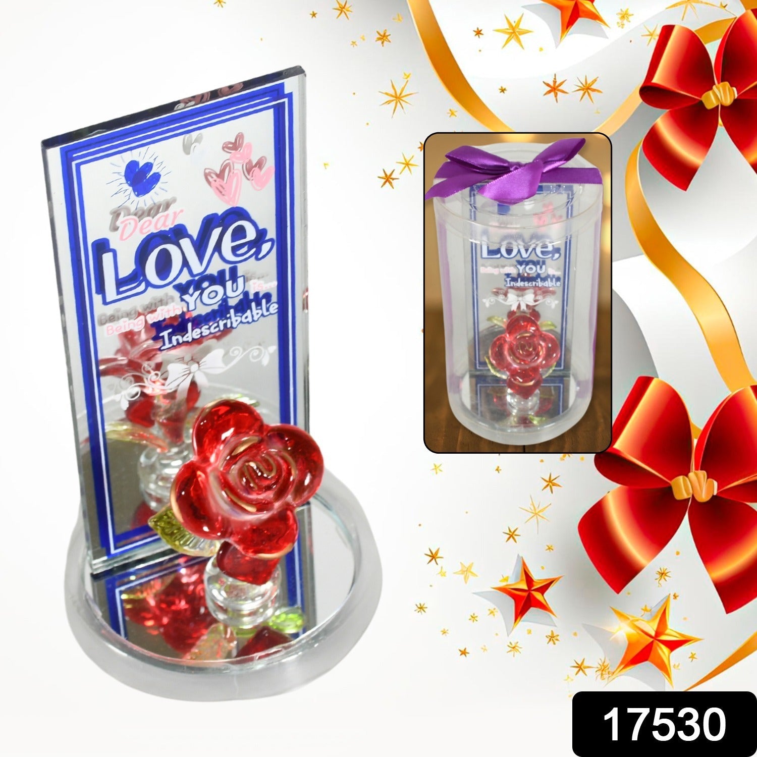 Lovely Rose Showpiece – Romantic Gift Set for All Occasions (1 Pc) Variety Bazaar