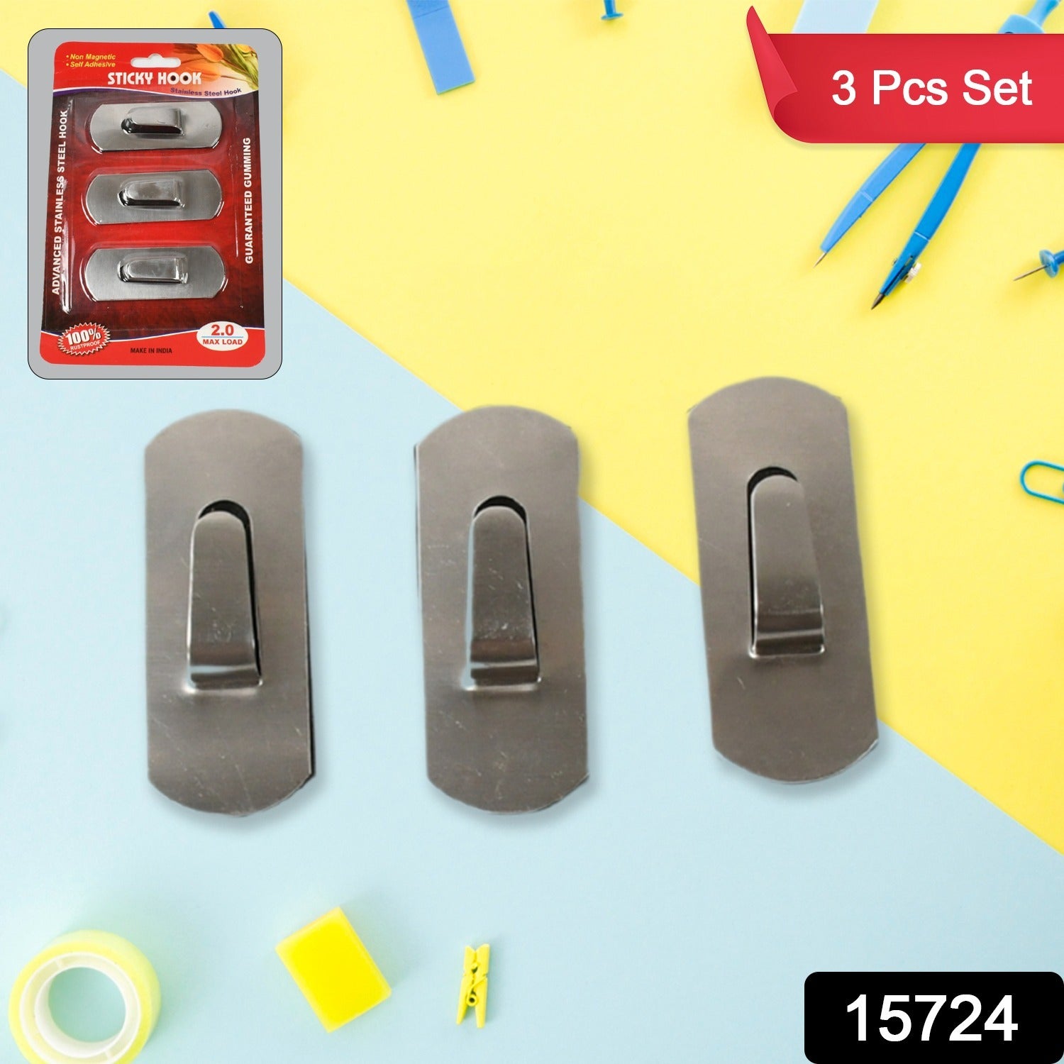 Heavy Duty Self-Adhesive Stainless Hooks – Waterproof for Robes, Coats & Towels Variety Bazaar