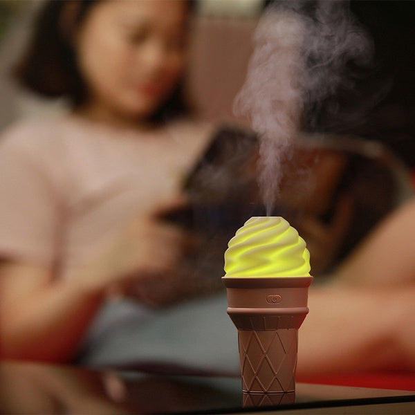 Ice Cream Design LED Humidifier for Freshening Air & Fragrance (Multicoloured) Variety Bazaar