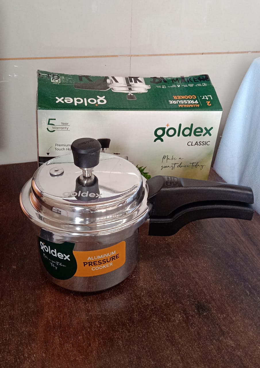 Aluminium Classic Goldex Pressure Cookers With Outer Lid (2 Litres / 5-Year warranty) travel sahayak