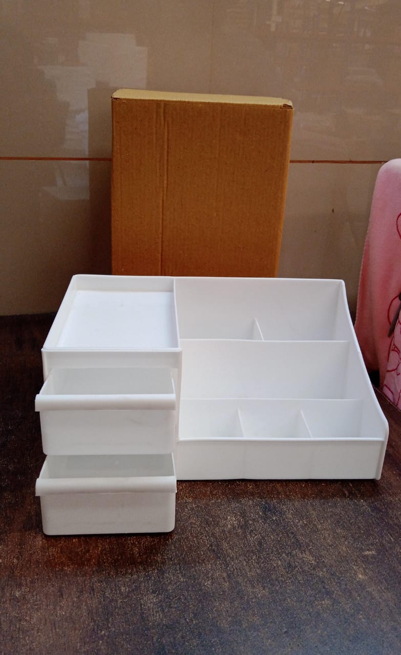 Large Capacity Desktop Cosmetic Storage Box (1 Pc / Mix Color) Variety Bazaar