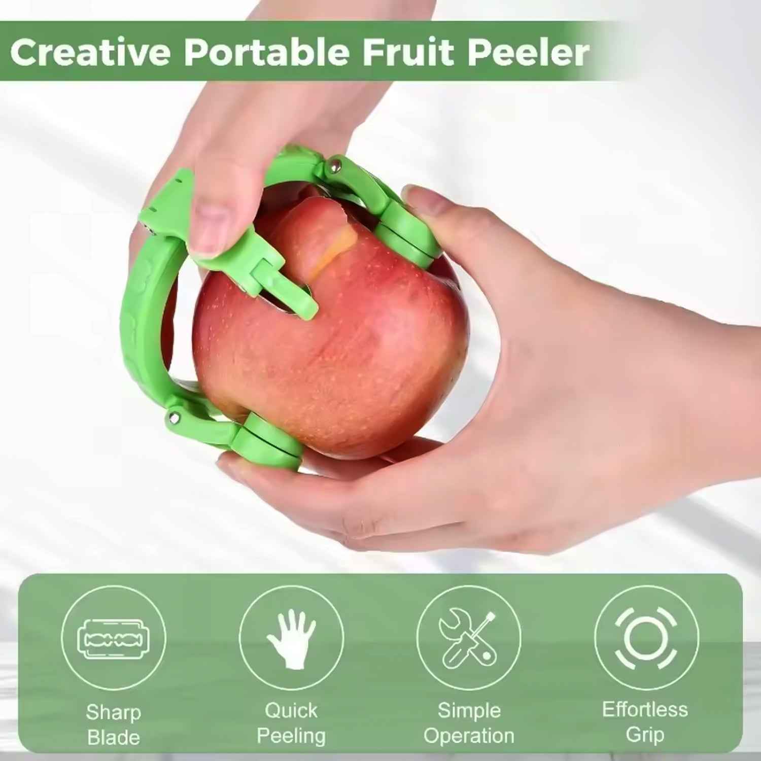Adjustable Apple Peeler Cutter With Holder Ring