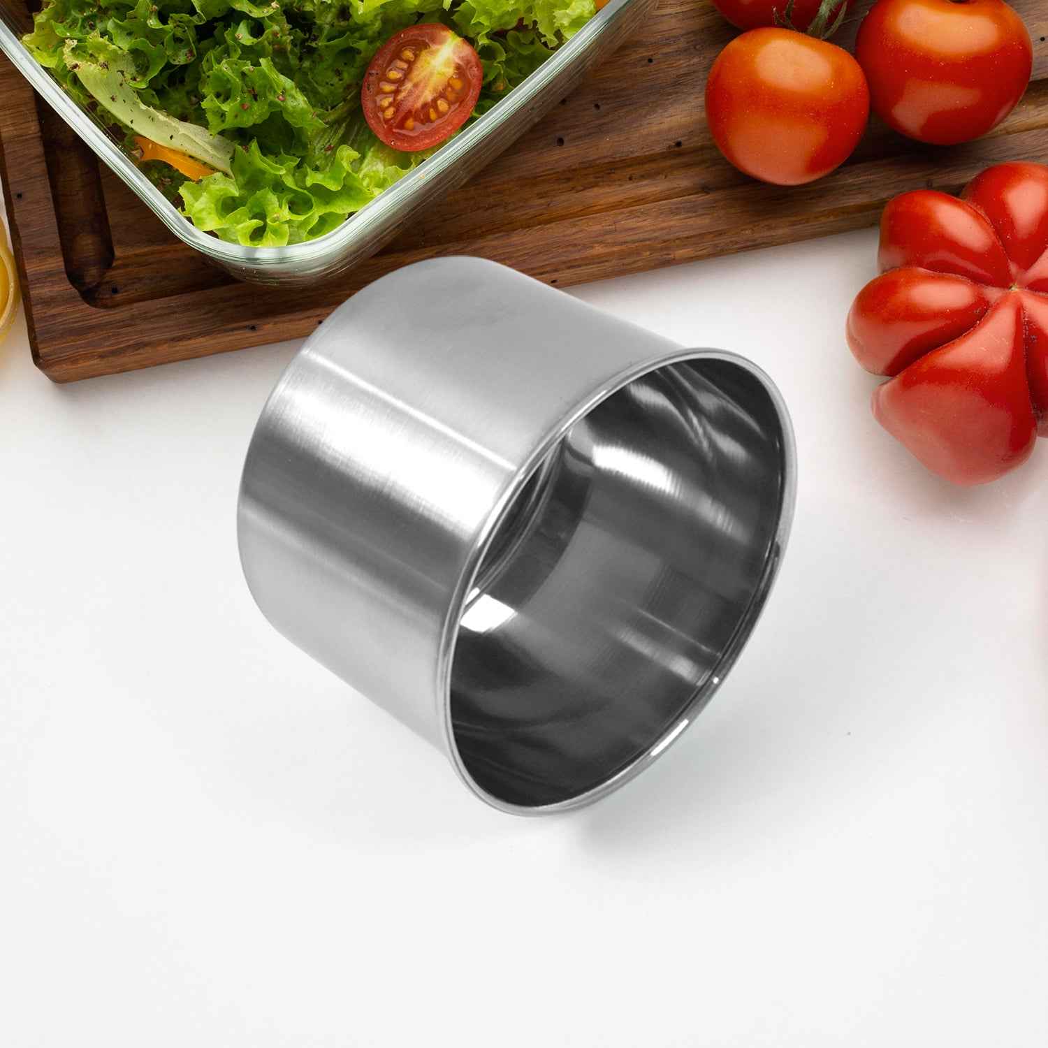 Multipurpose Stainless Steel Airtight Containers With See Through Lid (2 Pc 500 Ml)