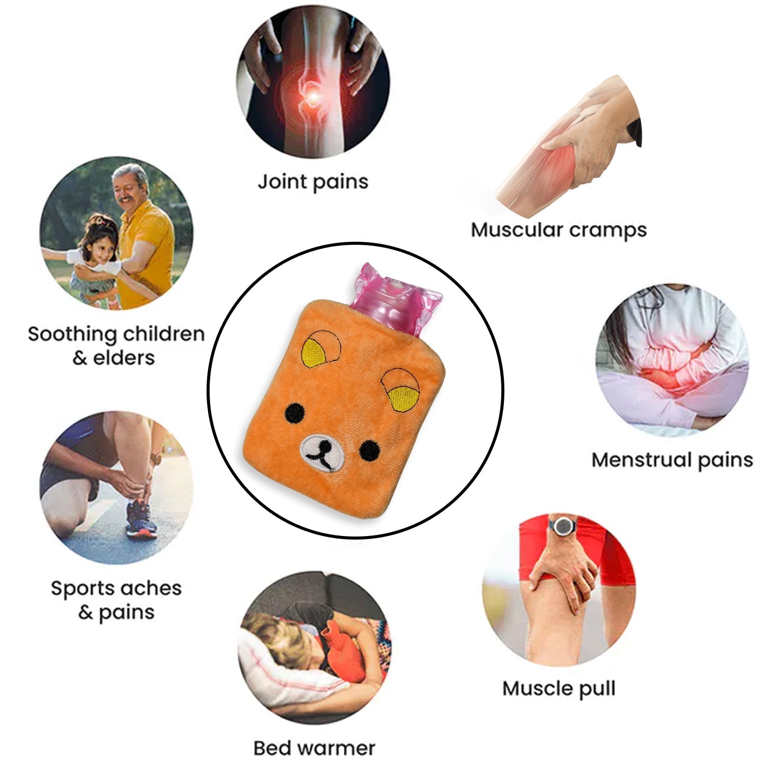 Warm Hug from a Panda: Orange Panda Hot Water Bag for Pain Relief Variety Bazaar