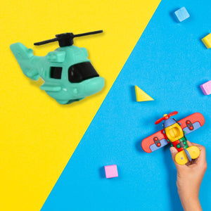 Small DIY Helicopter Toy, Small Kid's Toy, Rotating Tail Wing DIY Helicopter (30 Pc Set) Variety Bazaar