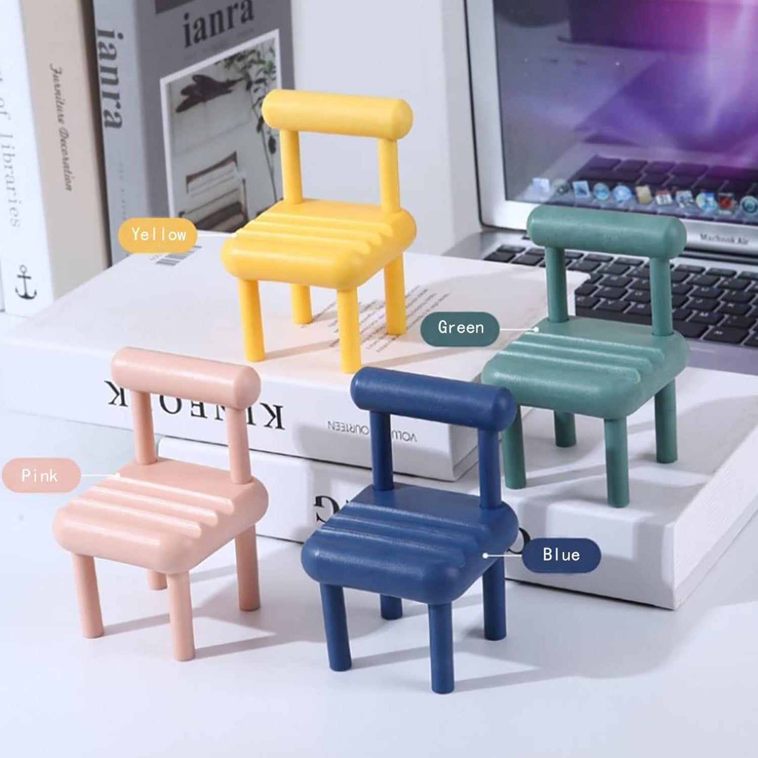 Mobile Phone Holder, Mini Chair Cell Phone Stand, Portable Smartphone Dock, Cellphone Holder for Desktop Design Compatible with All Mobile Phones (1 Pc) Variety Bazaar