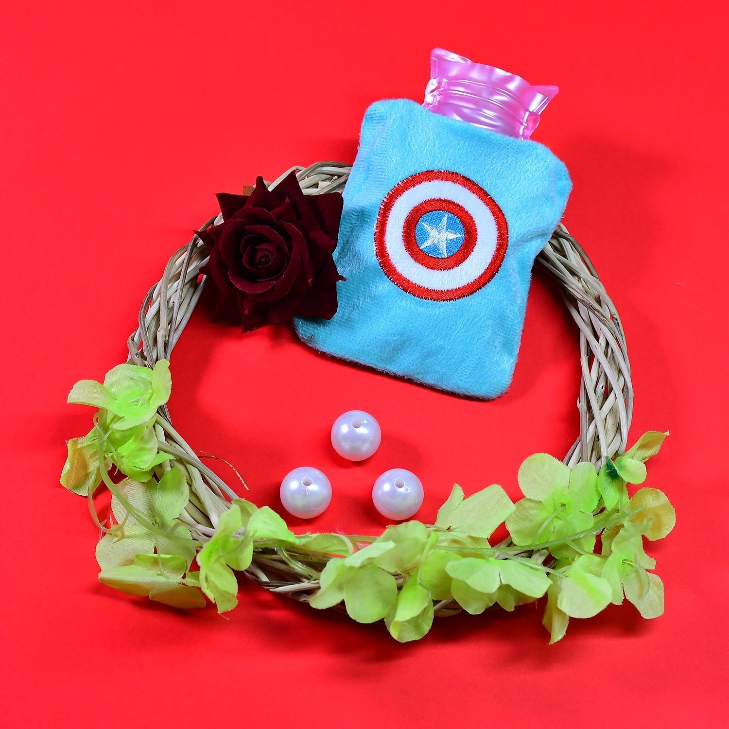 Captain America Print Small Hot Water Bag with Cover for Pain Relief Variety Bazaar