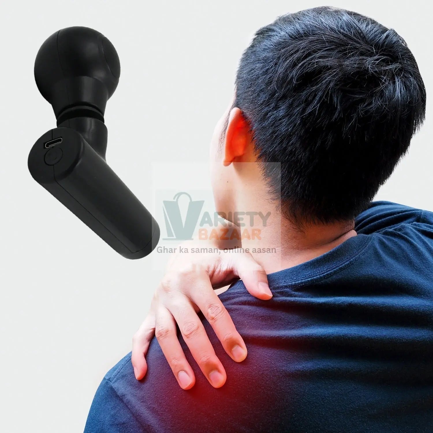 12673 Black Mini Pocket Size Massager, Full Body Massager, Cordless One Button Operation for Body Pain & Relaxation Travel Sahayak