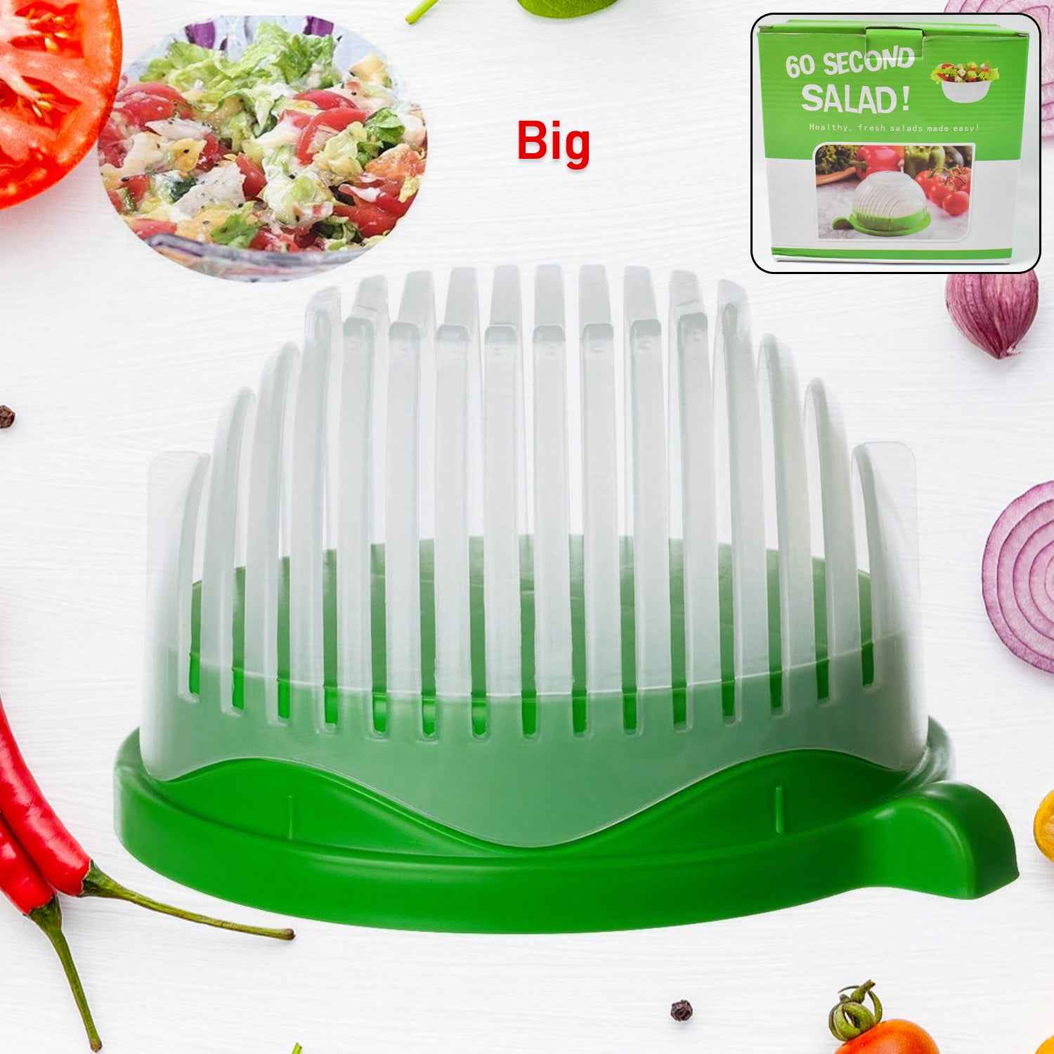 Plastic 60 Seconds Salad Cutter Salad Maker Salad Bow (1 Pc)